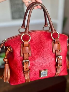 Dooney & Bourke Red Pebbled Leather Bristol Satchel
